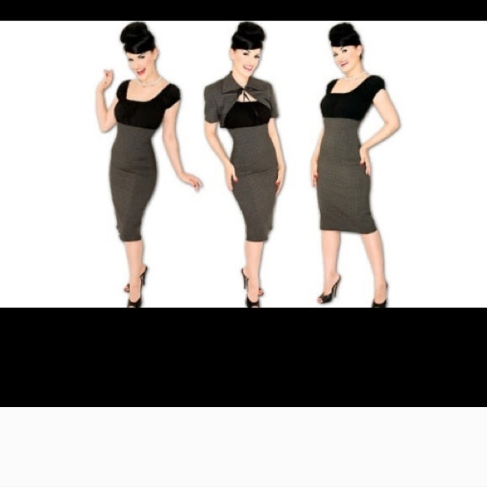 Mode Merr Wiggle Dress and Shrug Retro Vintage Pinup Rockabilly L
